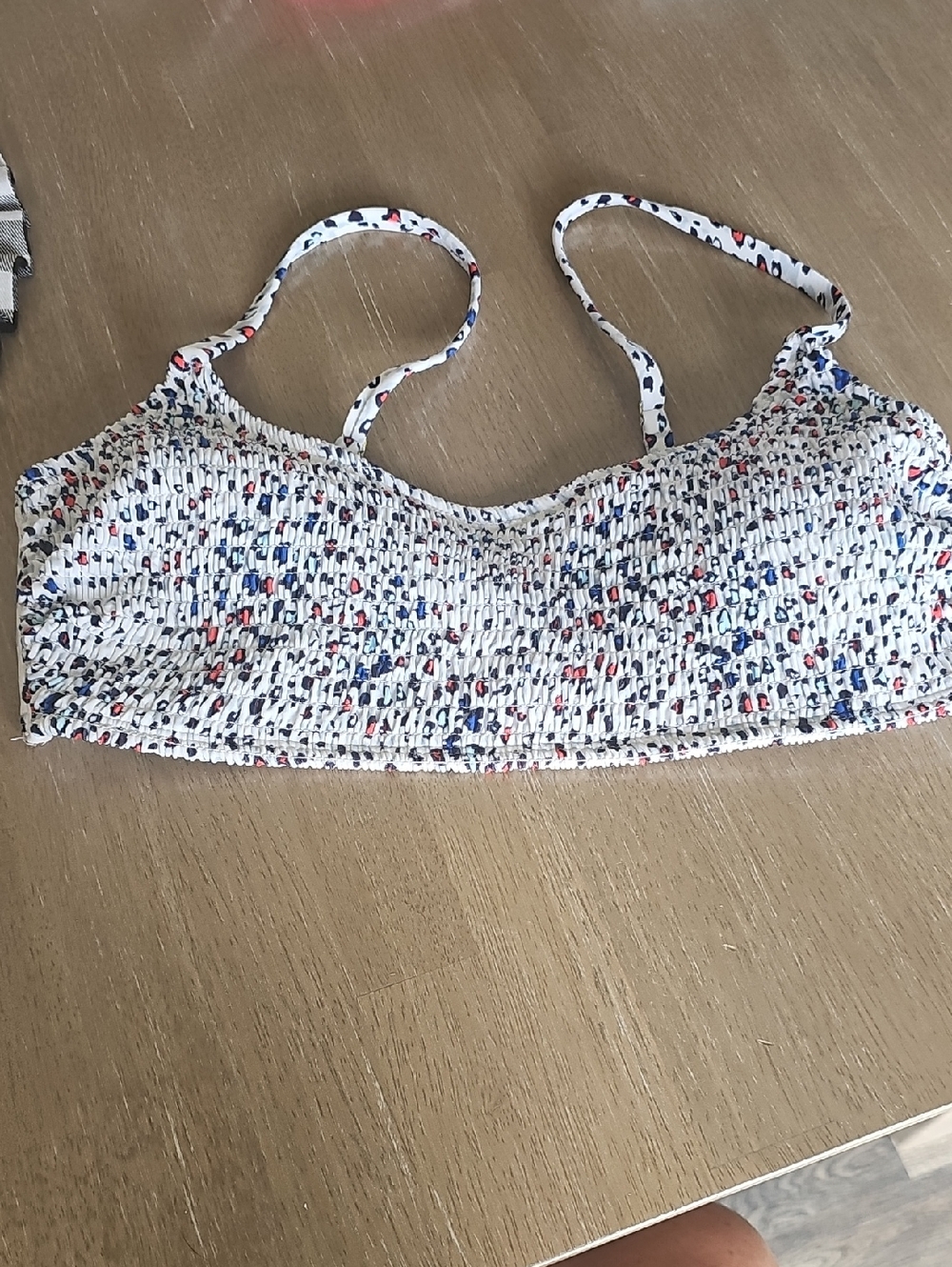 Xhilaration White Floral Smocked Bralette
